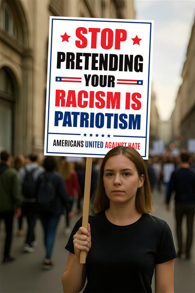 Stop Pretending Your Racism Is Patriotism Protest Sign, Anti-Trump Resistance, Political Activist Poster, Resist Fascism Rally Sign