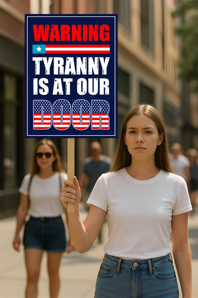 Tyranny Is at the Door Protest Sign, Anti-Trump Resistance, Political Activist Poster, Resist Fascism Rally Sign