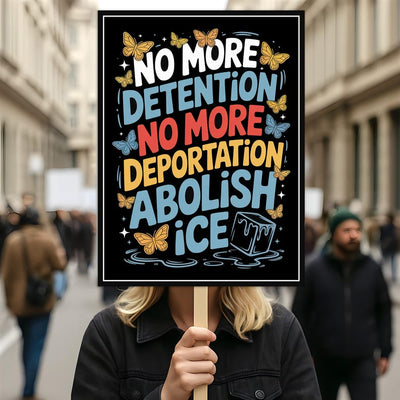Abolish ICE Protest Sign, Anti-Trump Resistance, Political Activist Poster, Resist Fascism Rally Sign