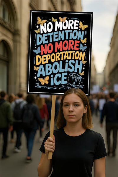 Abolish ICE Protest Sign, Anti-Trump Resistance, Political Activist Poster, Resist Fascism Rally Sign