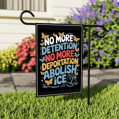 Abolish ICE Protest Garden Flag, 12x18 Inch Double Sided, Resist Hate, Anti-Trump, Resist Racism, Resist Fascism Flag