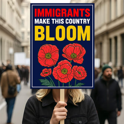 Immigrants Make This Country Bloom Protest Sign, Anti-Trump Resistance, No Kings, Political Activist Poster, Resist Fascism Rally Sign