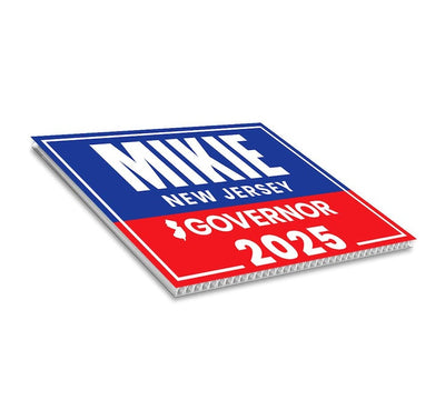 Mikie Sherrill For New Jersey Governor 2025 Yard Sign, Corrugated Plastic Governor Elections Race Red White & Blue Sign with Metal H-Stake