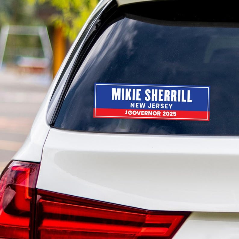Mikie Sherrill For New Jersey Governor 2025 Vinyl Sticker, Vote Mikie Sherrill Decal, Governor Elections 2025 Bumper Sticker, 10" x 3"