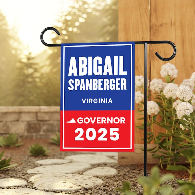 Abigail Spanberger For Virginia Governor 2025 Garden Flag, Double Sided, 2025 Governor Flag, Elections Flag, Race Red White & Blue Flag