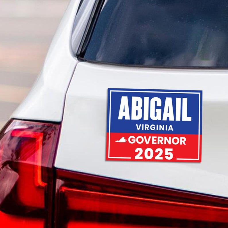 Abigail Spanberger For Virginia Governor 2025 Car Magnet - Vote Abigail Spanberger Vehicle Magnet, Governor Elections Magnet - 6" x 4.5"