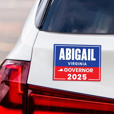 Abigail Spanberger For Virginia Governor 2025 Car Magnet - Vote Abigail Spanberger Vehicle Magnet, Governor Elections Magnet - 6" x 4.5"