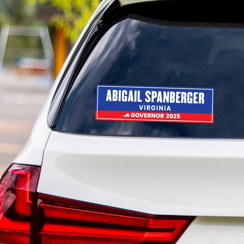 Abigail Spanberger For Virginia Governor 2025 Vinyl Sticker, Vote Abigail Spanberger Decal, Governor Elections Bumper Sticker, 10" x 3"