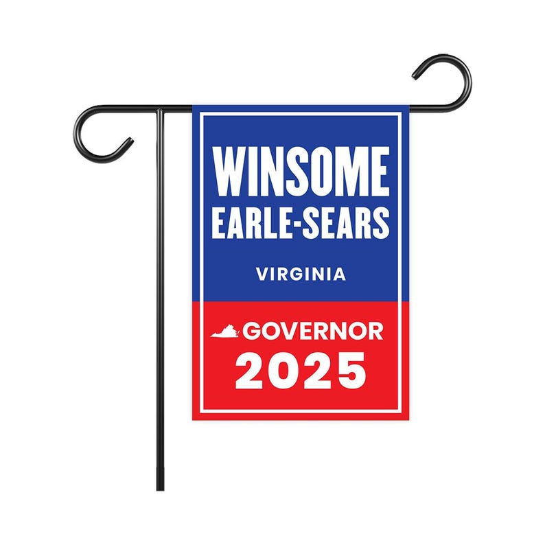 Winsome Earle-Sears For Virginia Governor 2025 Garden Flag, Double Sided, 2025 Governor Flag, Elections Flag, Race Red White & Blue Flag