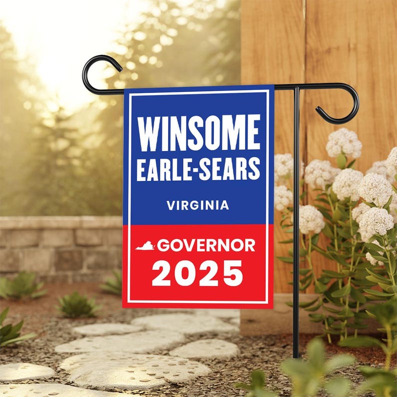 Winsome Earle-Sears For Virginia Governor 2025 Garden Flag, Double Sided, 2025 Governor Flag, Elections Flag, Race Red White & Blue Flag