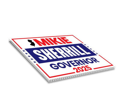 Mikie Sherrill For New Jersey Governor 2025 Yard Sign, Corrugated Plastic Governor Elections Race Red White & Blue Sign with Metal H-Stake