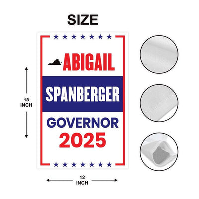Abigail Spanberger For Virginia Governor 2025 Garden Flag, Double Sided, 2025 Governor Flag, Elections Flag, Race Red White & Blue Flag