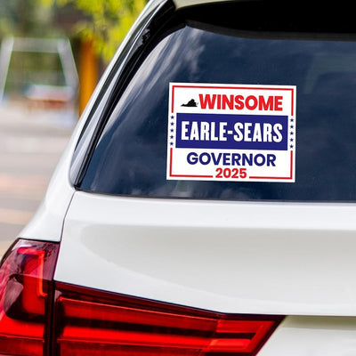 Winsome Earle-Sears For Virginia Governor 2025 Vinyl Sticker, Vote Winsome Earle-Sears Decal, Governor Elections Bumper Sticker, 6" x 4.5"