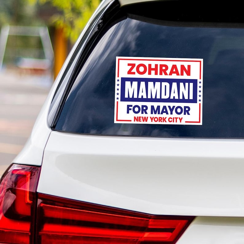 Zohran Mamdani 2025 Bumper Sticker, NYC Mayor Election, Political Campaign Vinyl Decal, Vote Mamdani, NYC Election Car Sticker, 6" x 4.5"