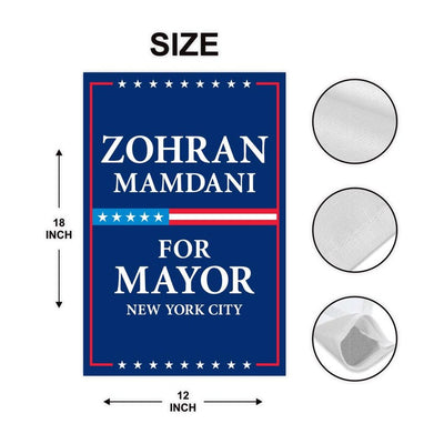 Zohran Mamdani For New York City Mayor Election 2025 Garden Flag, Double Sided, NYC’s Mayor, Race Red White & Blue Flag