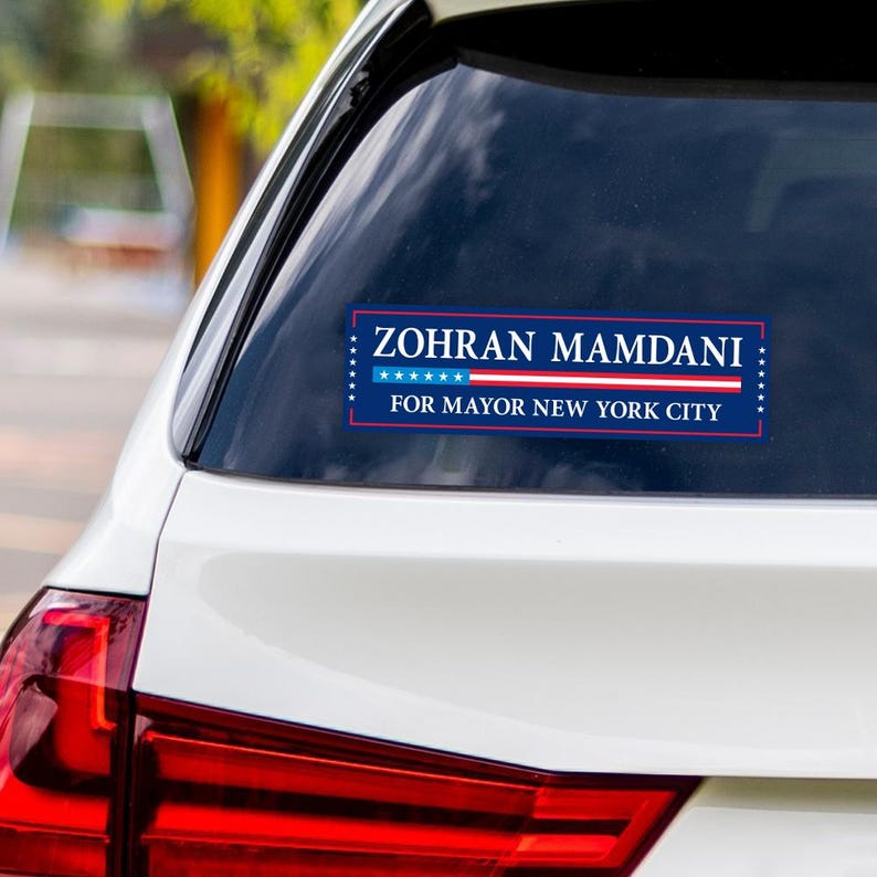 Zohran Mamdani 2025 Bumper Sticker, NYC Mayor Election, Political Campaign Vinyl Decal, Vote Mamdani, NYC Election Car Sticker, 10" x 3"