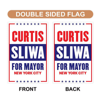 Curtis Sliwa For New York City Mayor Election 2025 Garden Flag, Double Sided, NYC’s Mayor, Race Red White & Blue Flag
