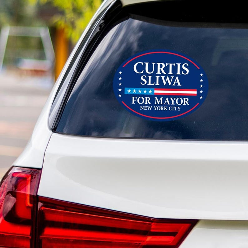 Curtis Sliwa 2025 Bumper Sticker, NYC Mayor Election, Political Campaign Vinyl Decal, Vote Mamdani, NYC Election Car Sticker, 6" x 4.5"