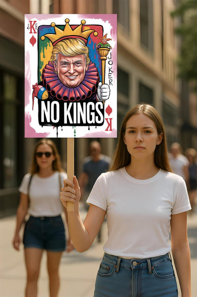 No Kings In America Protest Sign, Anti-Trump Resistance, Political Activist Poster, Rally Sign, Resist Fascism Protest Poster
