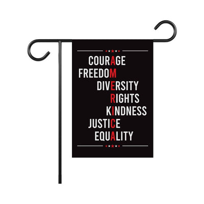 Courage Freedom Diversity Right Kindness Justice Equality Protest Garden Flag, Resist Hate, Anti-Trump, Resist Racism, Resist Fascism Flag