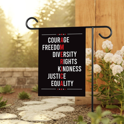 Courage Freedom Diversity Right Kindness Justice Equality Protest Garden Flag, Resist Hate, Anti-Trump, Resist Racism, Resist Fascism Flag