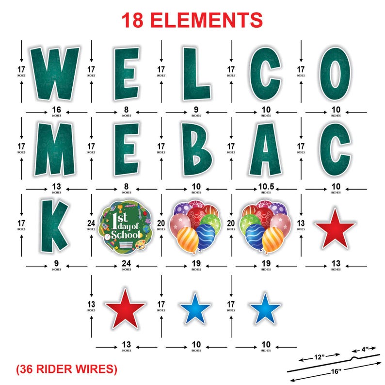 Welcome Back to School Yard Signs, First Day of School Lawn Decorations with Metal Stakes, Outdoor Classroom Decor for Teachers & Students