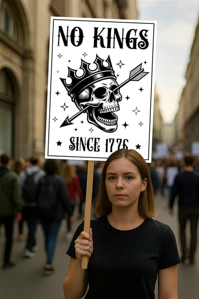 No Kings In America Protest Sign, Anti-Trump Resistance, Political Activist Poster, Rally Sign, Resist Fascism Protest Poster