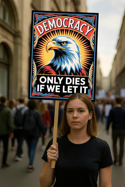 Democracy Only Dies If We Let It. Protest Sign, Anti-Trump Resistance, Political Activist Poster, Rally Sign, Resist Fascism Protest Poster