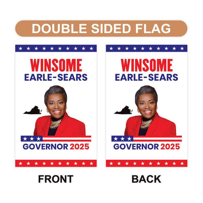 Winsome Earle-Sears For Virginia Governor 2025 Garden Flag, Double Sided, 2025 Governor Flag, Elections Flag, Race Red White & Blue Flag
