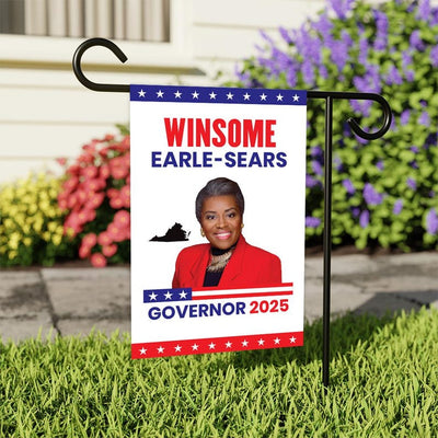 Winsome Earle-Sears For Virginia Governor 2025 Garden Flag, Double Sided, 2025 Governor Flag, Elections Flag, Race Red White & Blue Flag