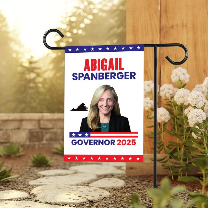 Abigail Spanberger For Virginia Governor 2025 Garden Flag, Double Sided, 2025 Governor Flag, Elections Flag, Race Red White & Blue Flag