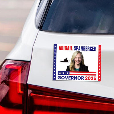 Abigail Spanberger For Virginia Governor 2025 Car Magnet - Vote Abigail Spanberger Vehicle Magnet, Governor Elections Magnet - 6" x 4.5"