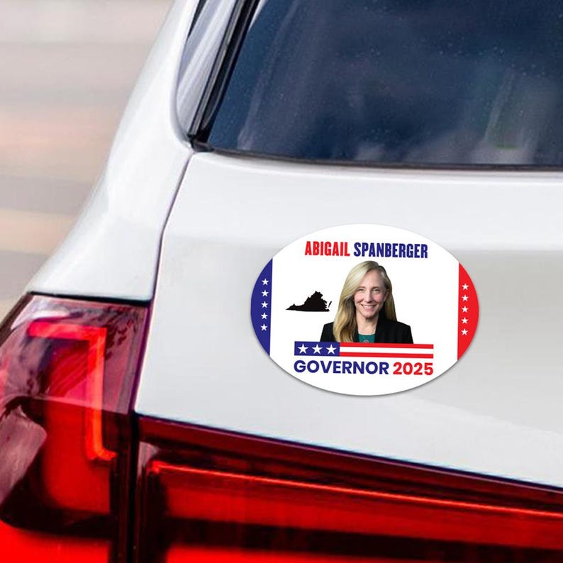 Abigail Spanberger For Virginia Governor 2025 Car Magnet - Vote Abigail Spanberger Vehicle Magnet, Governor Elections Magnet - 6" x 4.5"