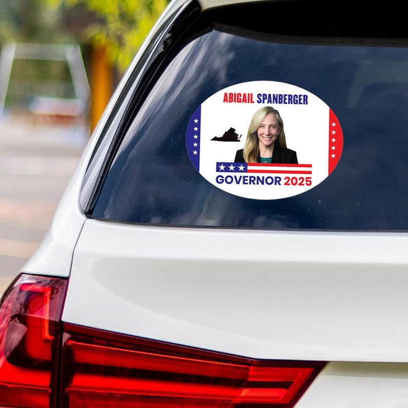 Abigail Spanberger For Virginia Governor 2025 Vinyl Sticker, Vote Abigail Spanberger Decal, Governor Elections Bumper Sticker, 6" x 4.5"