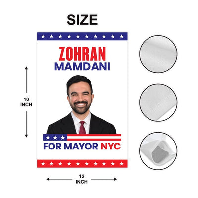 Zohran Mamdani For New York City Mayor Election 2025 Garden Flag, Double Sided, NYC’s Mayor, Race Red White & Blue Flag
