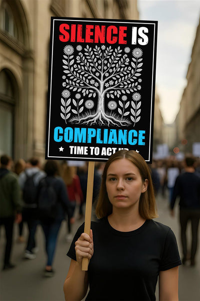 Silence is Compliance Resist Protest Sign, Anti-Trump, Political Activist Rally Sign, Resist Racism, Resist Fascism Protest Poster