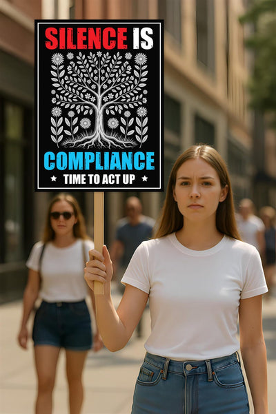 Silence is Compliance Resist Protest Sign, Anti-Trump, Political Activist Rally Sign, Resist Racism, Resist Fascism Protest Poster