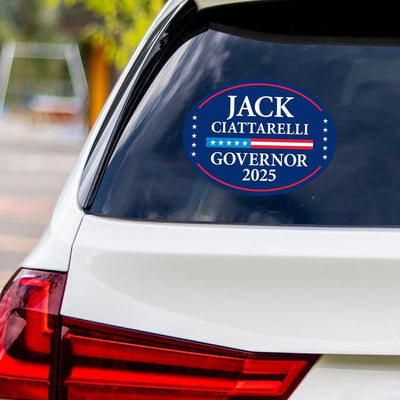 Jack Ciattarelli For New Jersey Governor 2025 Vinyl Sticker, Vote Jack Ciattarelli Decal, Governor Elections 2025 Bumper Sticker, 6" x 4.5"