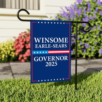 Winsome Earle-Sears For Virginia Governor 2025 Garden Flag, Double Sided, 2025 Governor Flag, Elections Flag, Race Red White & Blue Flag