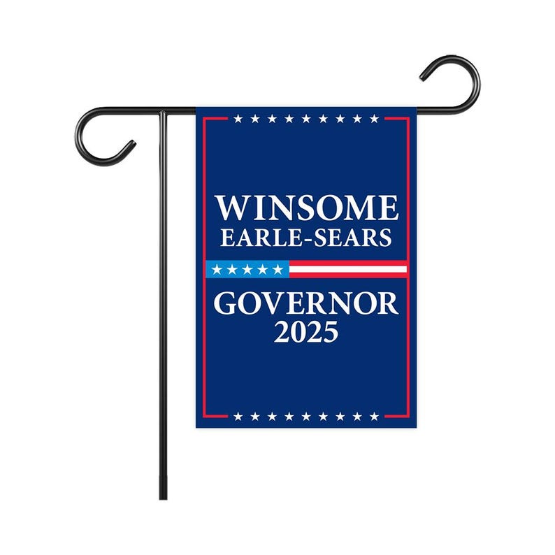 Winsome Earle-Sears For Virginia Governor 2025 Garden Flag, Double Sided, 2025 Governor Flag, Elections Flag, Race Red White & Blue Flag