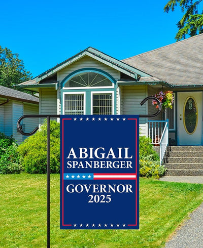 Abigail Spanberger For Virginia Governor 2025 Garden Flag, Double Sided, 2025 Governor Flag, Elections Flag, Race Red White & Blue Flag
