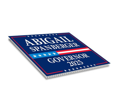 Abigail Spanberger For Virginia Governor 2025 Yard Sign, Corrugated Plastic Governor Elections Race Red White & Blue Sign with Metal H-Stake