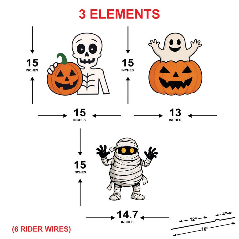 Halloween Yard Sign Stakes, Pumpkin Ghost Monster Lawn Decorations with Stakes, Outdoor Halloween Props for Party, Garden, or Walkway Decor