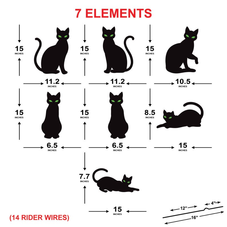 Black Cat Halloween Yard Signs, Scary Silhouette Lawn Decorations with Stakes, Outdoor Spooky Cat Signs for Garden, Lawn, or Party Décor