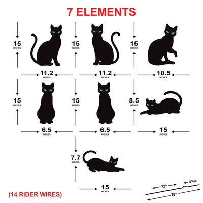 Black Cat Halloween Yard Signs, Scary Silhouette Lawn Decorations with Stakes, Outdoor Spooky Cat Signs for Garden, Lawn, or Party Décor
