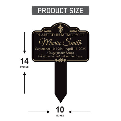 Memorial Tree Plaque Sign 10” x 14” - Rust-free Personalized Sturdy Aluminum Metal Garden Marker, Remembrance Plaque with Integrated Stake
