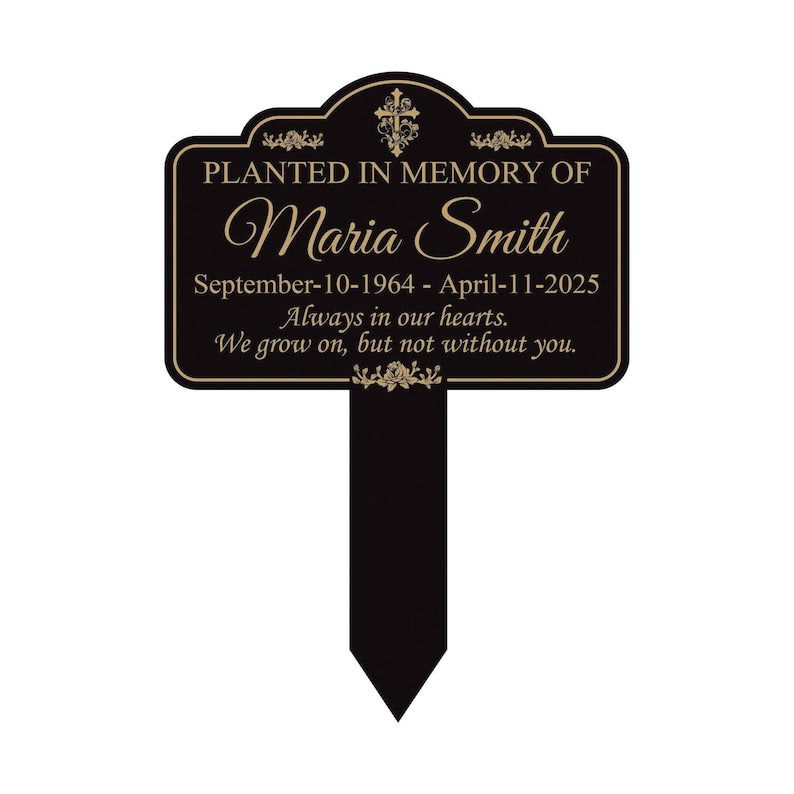 Memorial Tree Plaque Sign 10” x 14” - Rust-free Personalized Sturdy Aluminum Metal Garden Marker, Remembrance Plaque with Integrated Stake