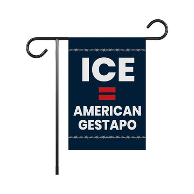 ICE Equals American Gestapo Garden Flag, Double Sided, Resist Hate Flag, Anti-Trump, Funny Anti-Trump Anti-Elon Flag, Political Flag