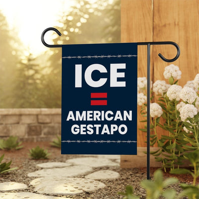 ICE Equals American Gestapo Garden Flag, Double Sided, Resist Hate Flag, Anti-Trump, Funny Anti-Trump Anti-Elon Flag, Political Flag