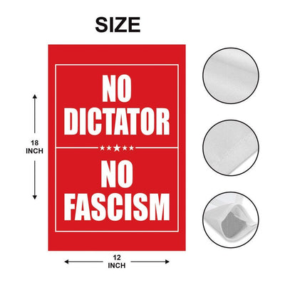 No Dictator, No Fascism Garden Flag, Double Sided, Resist Hate Flag, Anti-Trump, Funny Anti-Trump Anti-Elon Flag, Political Flag